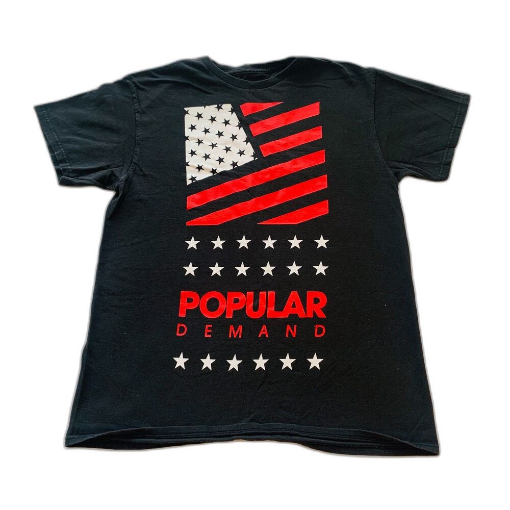 Popular Demand Stars and Stripes Black Graphic T-Shirt